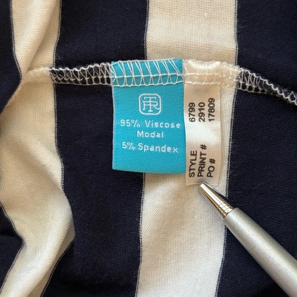 Tori Richard Alyssa Mini Striped V-neck Dress with Stretch Women’s Small - Picture 9 of 10